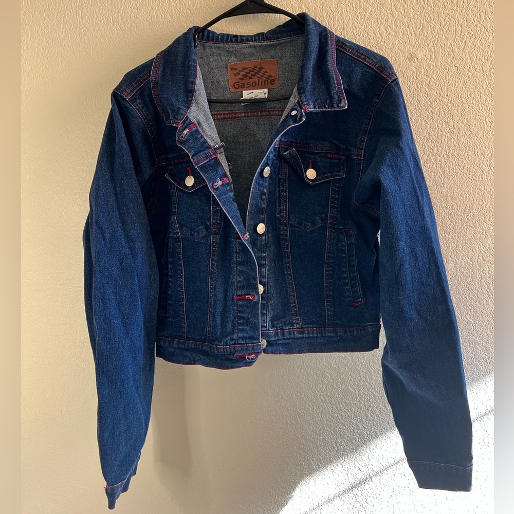 Gasoline Womens Denim Jacket Size Large,Button Closure